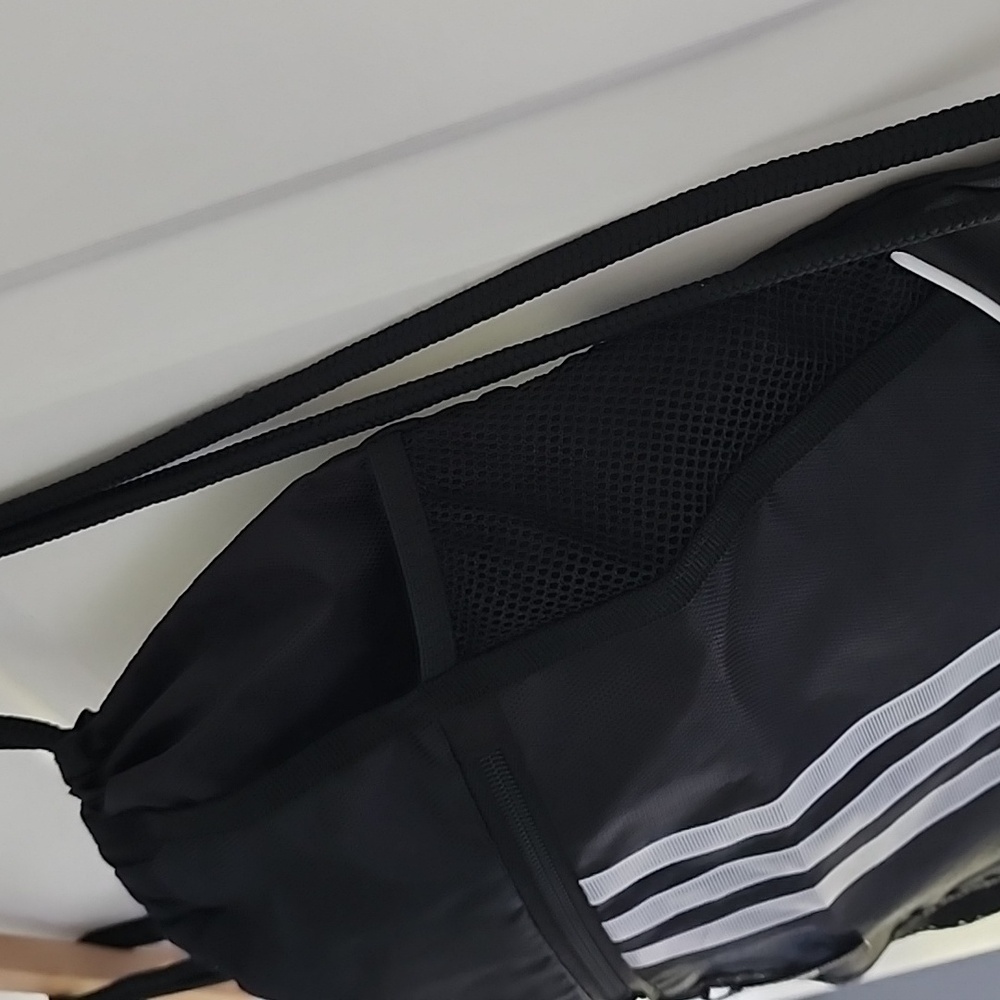 Adidas Black/White Nylon String Backpack! - image 4
